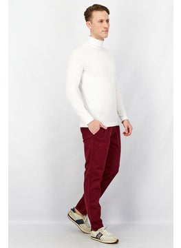 Harmont & Blaine Men Narrow Fit Solid Chino Pants, Burgundy  - Image 4
