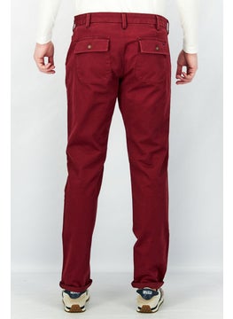Harmont & Blaine Men Narrow Fit Solid Chino Pants, Burgundy  - Image 2