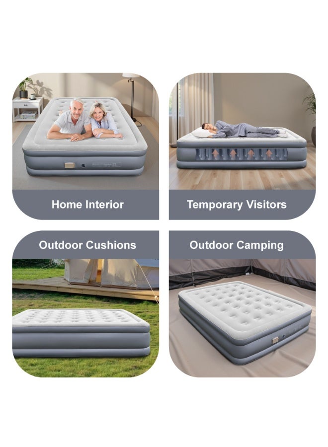 Self-Inflating Air Bed with Built-in Electric Pump, Foldable PVC Flocking Inflatable Mattress for Home, Camping & Guests - Image 5