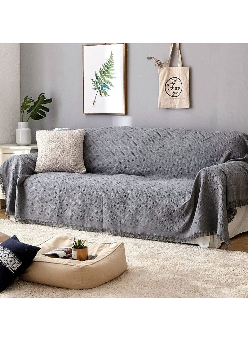 Alissa Thickened Couch Cover cloth Weave Sofa Cover,shawl for women with Fringe Soft Warm Cover for for Sofa Bedding Living Room Decoration 180x260cm - Image 1