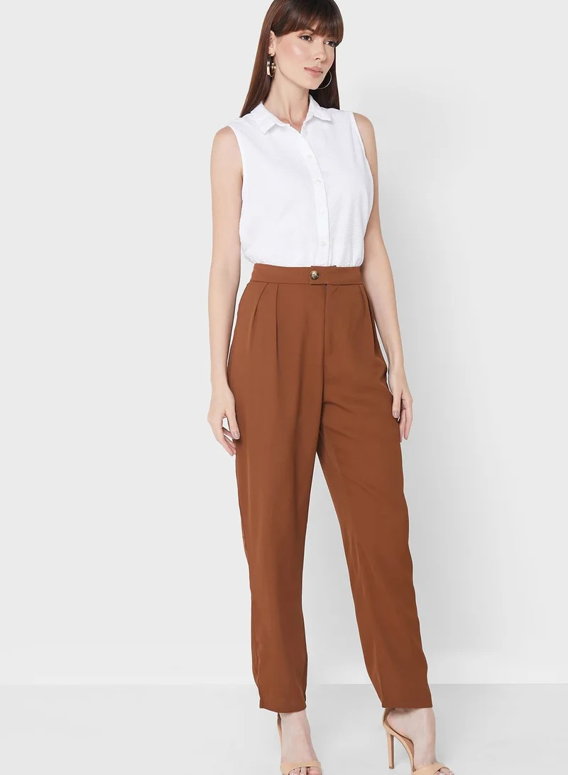 ELLA Straight Cut Pleated Pants