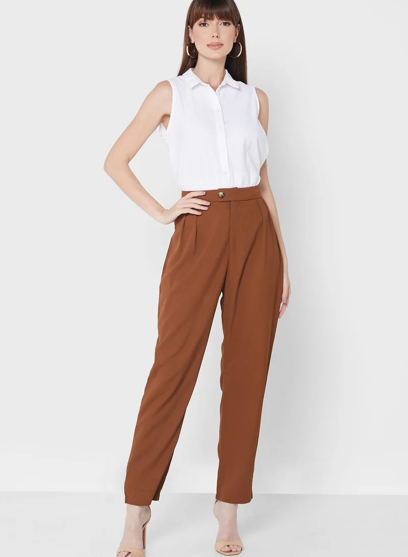 ELLA Straight Cut Pleated Pants
