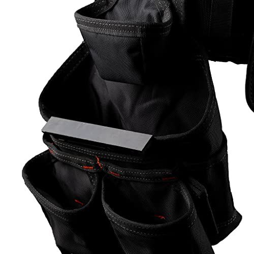 Dead On Tools - 1680 Denier Poly Carpenter’s Tool Belt with Suspenders (HDP400945) , Black - Image 2