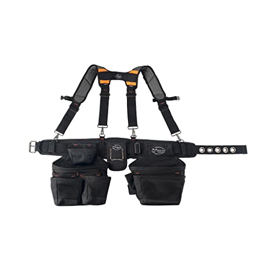 Dead On Tools - 1680 Denier Poly Carpenter’s Tool Belt with Suspenders (HDP400945) , Black - Image 1