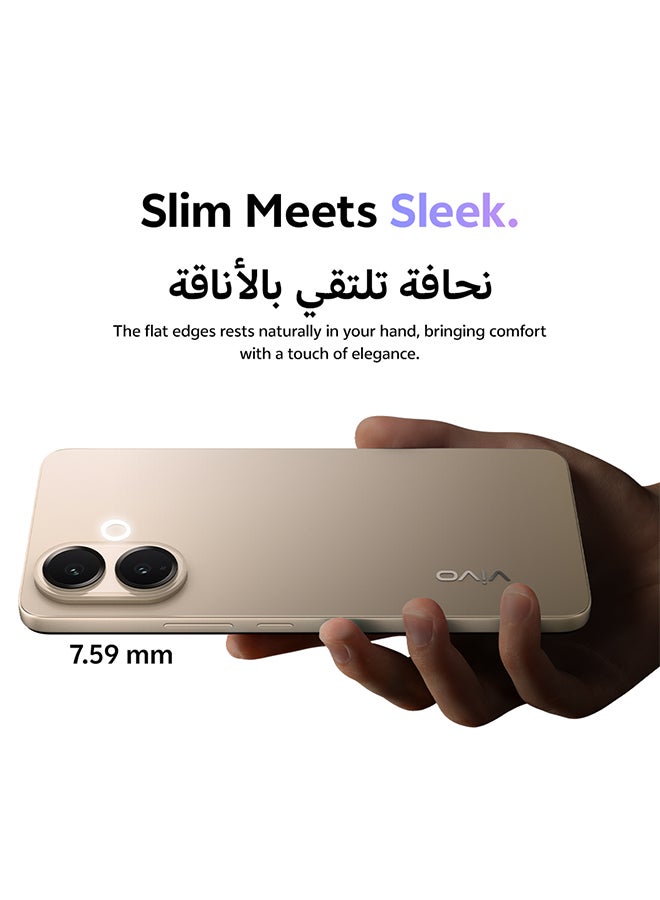 فيفو V70 لايت AI 5G ثنائي الشريحة ذهبى 8 جيجابايت رام 256 جيجابايت (شاحن 90 واط مدعوم) مع هدايا حصرية سماعات أذن، ضمان 24 شهر + 1 سنة استبدال الشاشة - النسخة الشرق أوسطية - Image 5