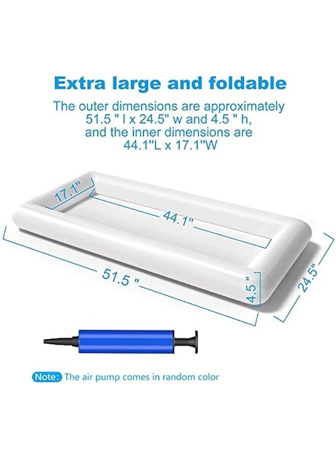 Inflatable Serving Bars Ice Buffet Salad Serving Trays Food Drink Holder Cooler Containers Indoor Outdoor BBQ Picnic Pool Party Supplies Luau Cooler w Drain Plug - Image 4