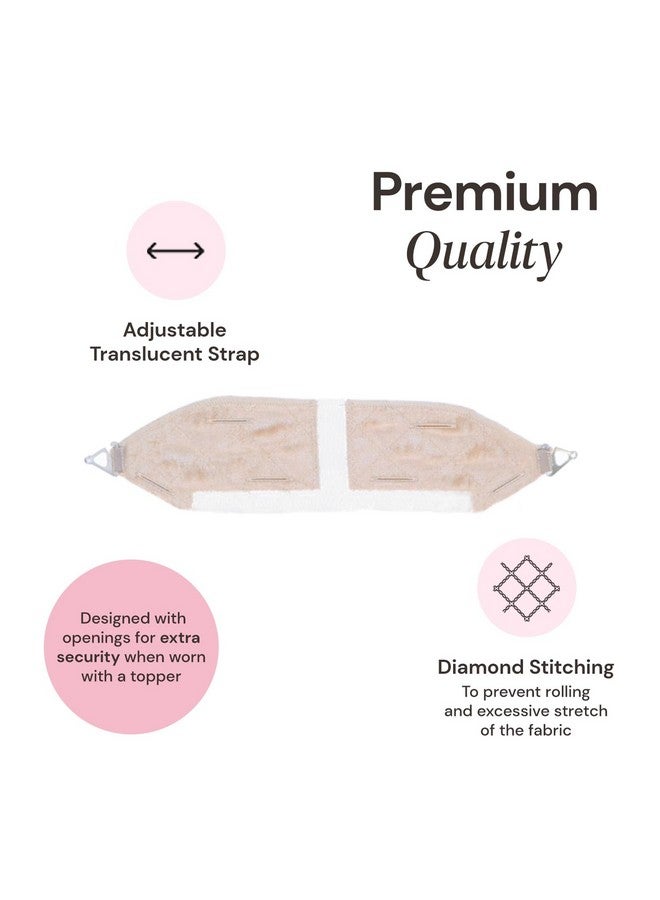 MILANO COLLECTION Lace Top Grip Comfort Band, Adjustable Velvet Band for Larger Base Toppers & Wigs, Non-Slip Glueless Wig Band, Washable, Beige, Large - Image 5