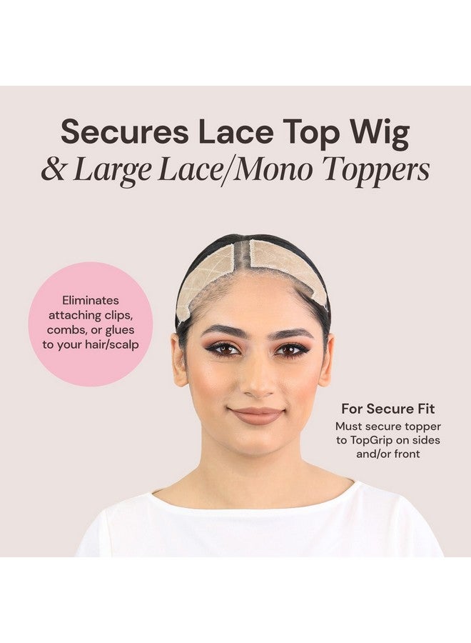 MILANO COLLECTION Lace Top Grip Comfort Band, Adjustable Velvet Band for Larger Base Toppers & Wigs, Non-Slip Glueless Wig Band, Washable, Beige, Large - Image 4