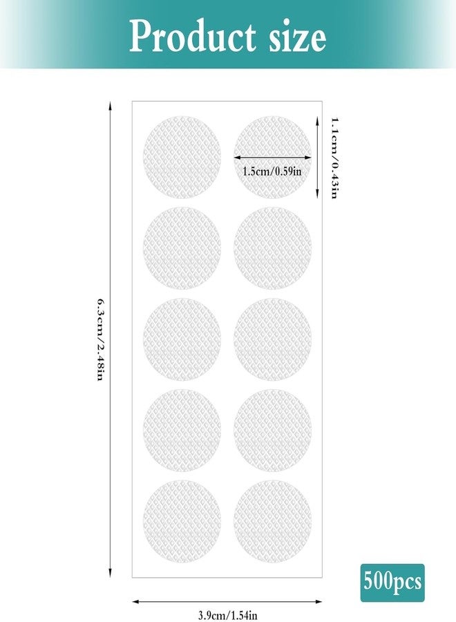 ٥٠٠ قطعة من لصقات دعم شحمة الأذن للأقراط، ملصقات أقراط شفافة للأقراط الثقيلة (١٫٥ × ١٫٢ سم) وأغطية أقراط للرياضة، لصقات دعم شحمة الأذن للاستخدام طويل الأمد - Image 2