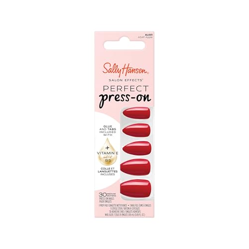 Sally Hansen Salon Effects Perfect Press-On Nails | Almond Shape | Easy to Apply, Non-Damaging | 30 Nails, Nail Glue, Adhesive Tabs, File | ASAP Apple - Image 1