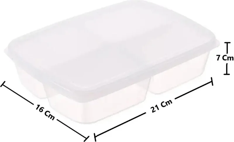 Safestore Large Meal Bowl with 6 Compartments Meat and Vegetable Storage Container Frozen Measured Minced Meat Freezer Organizer