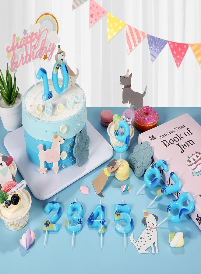 IDIJOLI Blue 4th Birthday Candle Dog and Cat Paw Number 4 Candles Birthday Cake Topper Cupcake Decorations for Boy and Dogs Party Decor Anniversary Celebrations Supplies - Image 4