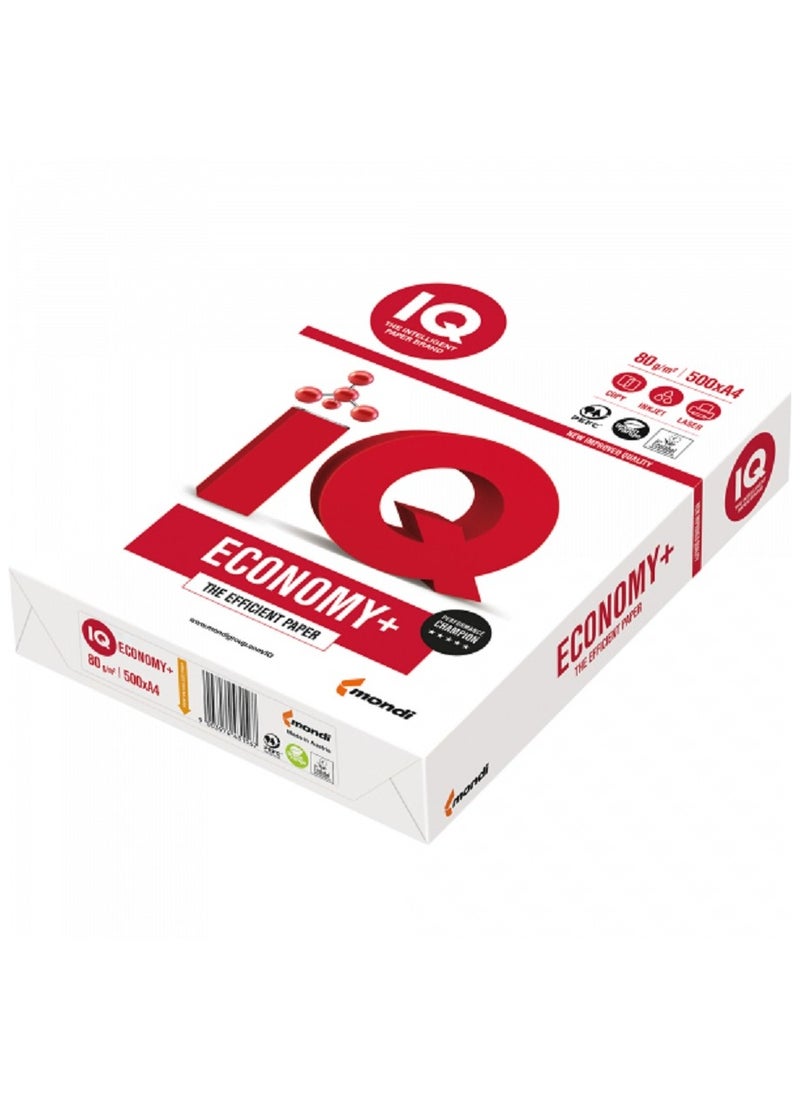 IQ - Mondi IQ Economy+ A4 Size Copy Paper, 80 GSM- Pack Of 500 Sheets - Image 1