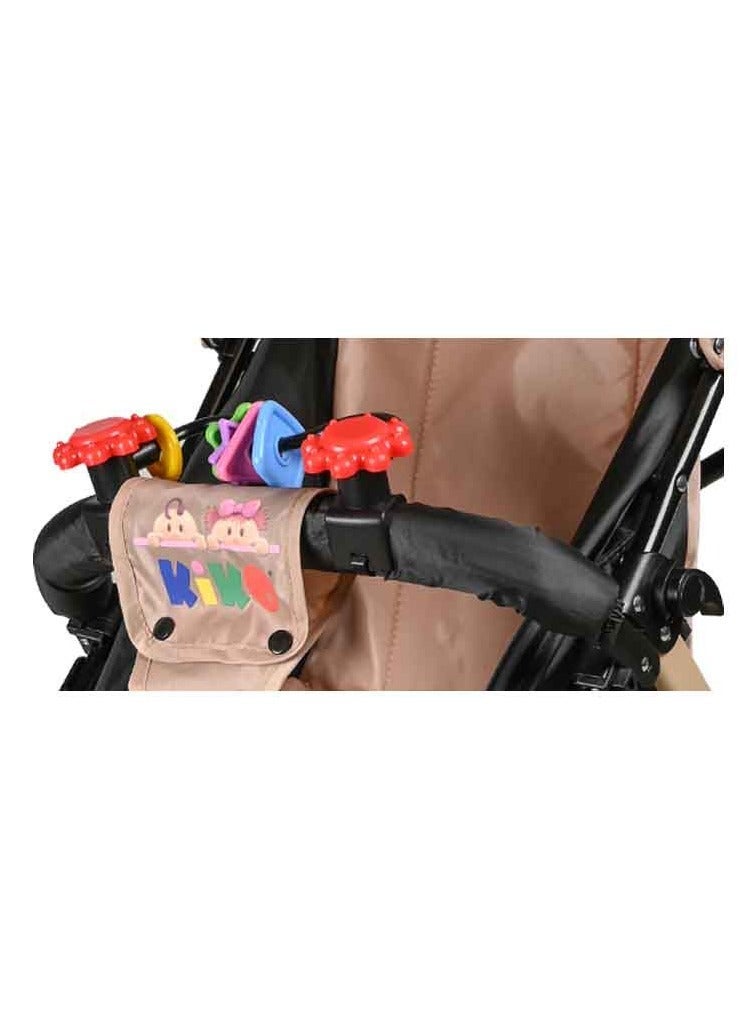 Kiko Light Stroller With Toyes 6 Wheels, 6 Months +, Beige - Image 2