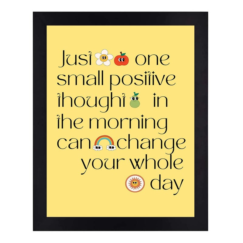 Interio Crafts Motivational Wall Frames Morning Positive Quotes Wall Framed Poster for Wall Decor Poster for Happiness and Success Synthetic Wood 13 X 10 Inches