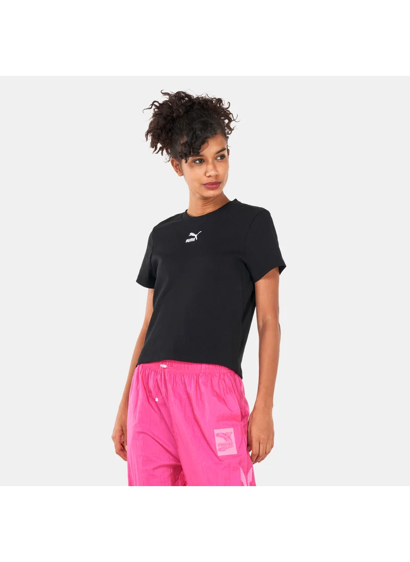 PUMA Women's Classics Ribbed Slim T-Shirt