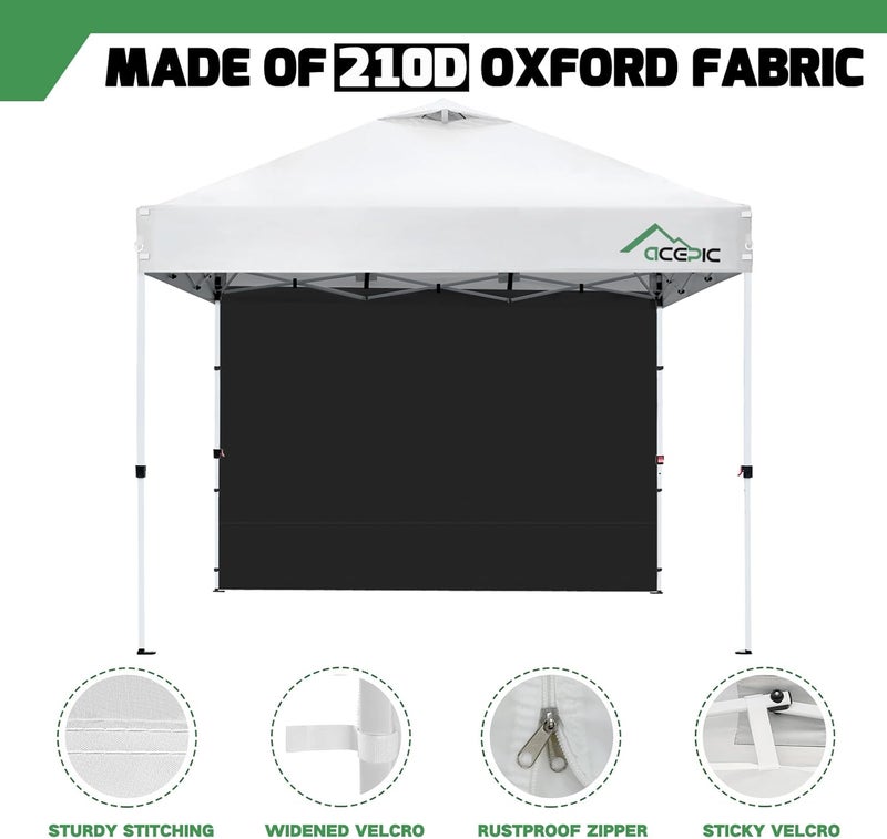 Acepic Pack of 3 side walls for gazebo 3 x 3 m, gazebos side wall for garden gazebo and folding gazebo with Velcro fastener, 210D waterproof, black, without canopy - Image 3
