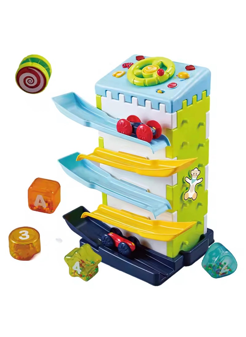 Twisoo Twisoo Educational Kids Activity Toy Set – 2-in-1 Playset with Race Track Shape Sorter & Rolling Ball Piano – Music & Learning Toy for Toddlers & Babies, Indoor Fun Playset (Green)  - Image 1