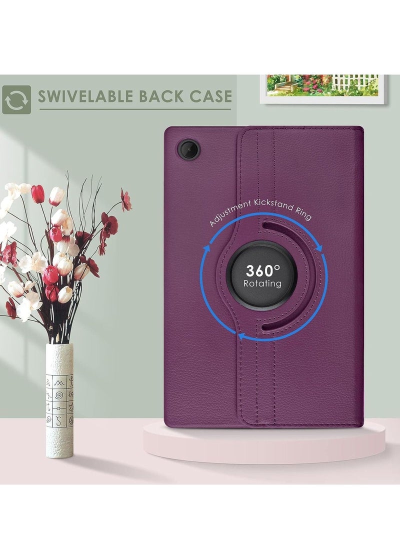 ELTRAZONE Case Compatible with Galaxy Tab A8 10.5" Case (SM-X200/X205/X207), Galaxy Tab A8 Case 10.5 inch,Auto Sleep/Wake 360° Rotating Stand Folio Leather Case for Tab A8 2022 (Purple) - Image 5