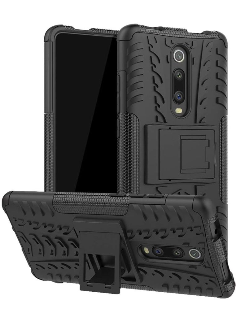 Case Cover Shock resistant  Kickstand TPU + PC Compatible with  Mi 9T/K20 (Black) - Image 1