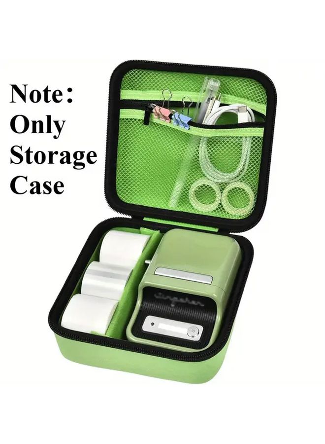 Green NIIMBOT B21 Wireless Thermal Label Printer Storage Case EVA Material Mesh Pocket For Accessories Compatible With Inkless Label Maker And Tapes Refills Case Only - Image 2
