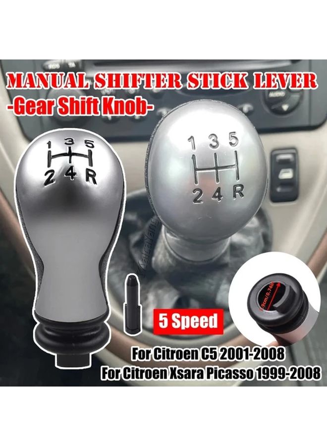 مقبض ناقل الحركة 5 سرعات للسيارة، كروم، مناسب لسيارات بيجو، سيتروين C5 2001-2008، وسيارات إكسارا بيكاسو 1999-2008 - Image 3