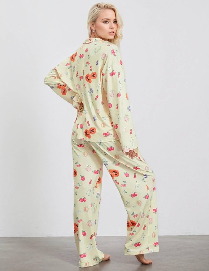 TIKITIDES Rollers Rabbits Pajamas Cute Fruit Pj Sets Floral Pajamas Sofias Grainges Pajama Long Sleeve Pajama Sets - Image 3