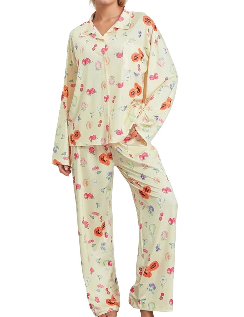 TIKITIDES Rollers Rabbits Pajamas Cute Fruit Pj Sets Floral Pajamas Sofias Grainges Pajama Long Sleeve Pajama Sets - Image 1