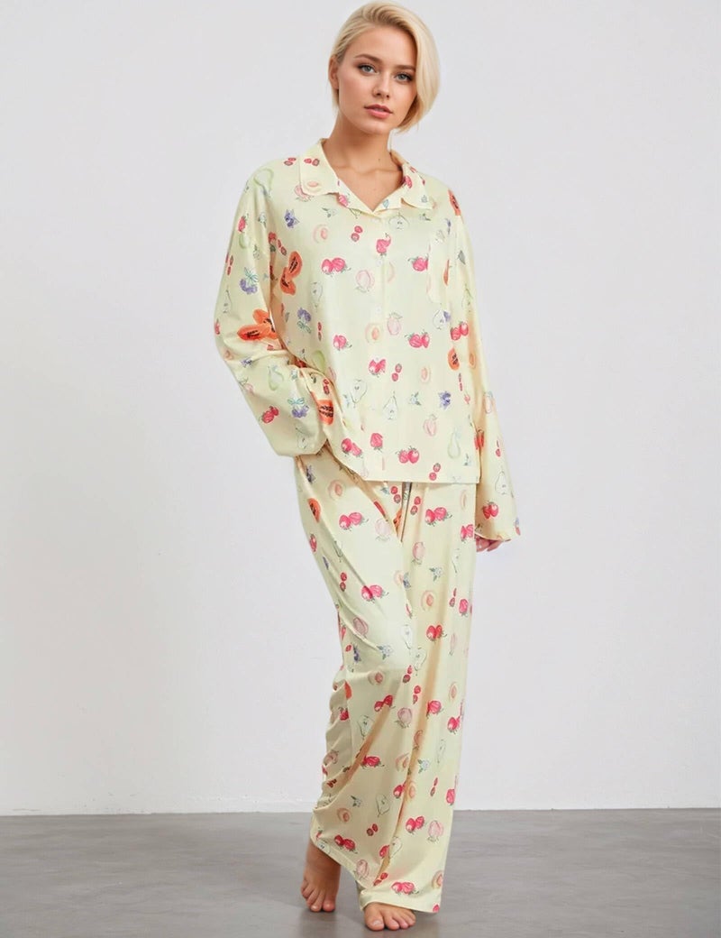 TIKITIDES Rollers Rabbits Pajamas Cute Fruit Pj Sets Floral Pajamas Sofias Grainges Pajama Long Sleeve Pajama Sets - Image 2