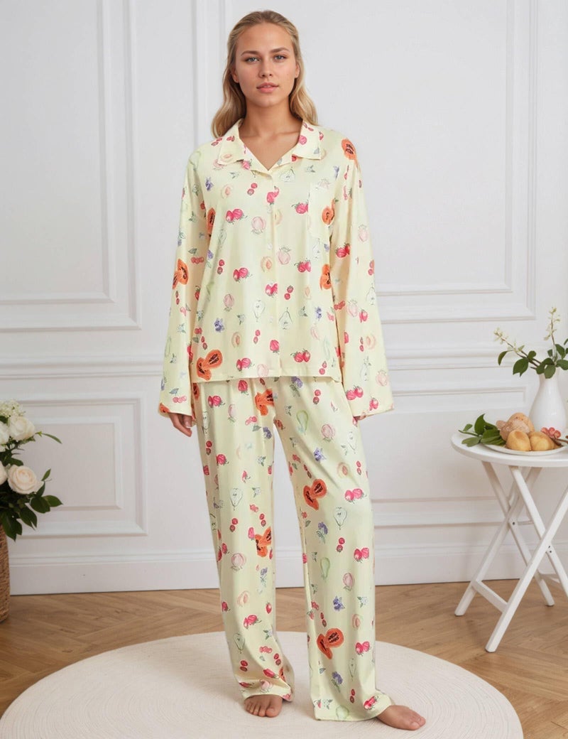 TIKITIDES Rollers Rabbits Pajamas Cute Fruit Pj Sets Floral Pajamas Sofias Grainges Pajama Long Sleeve Pajama Sets - Image 4