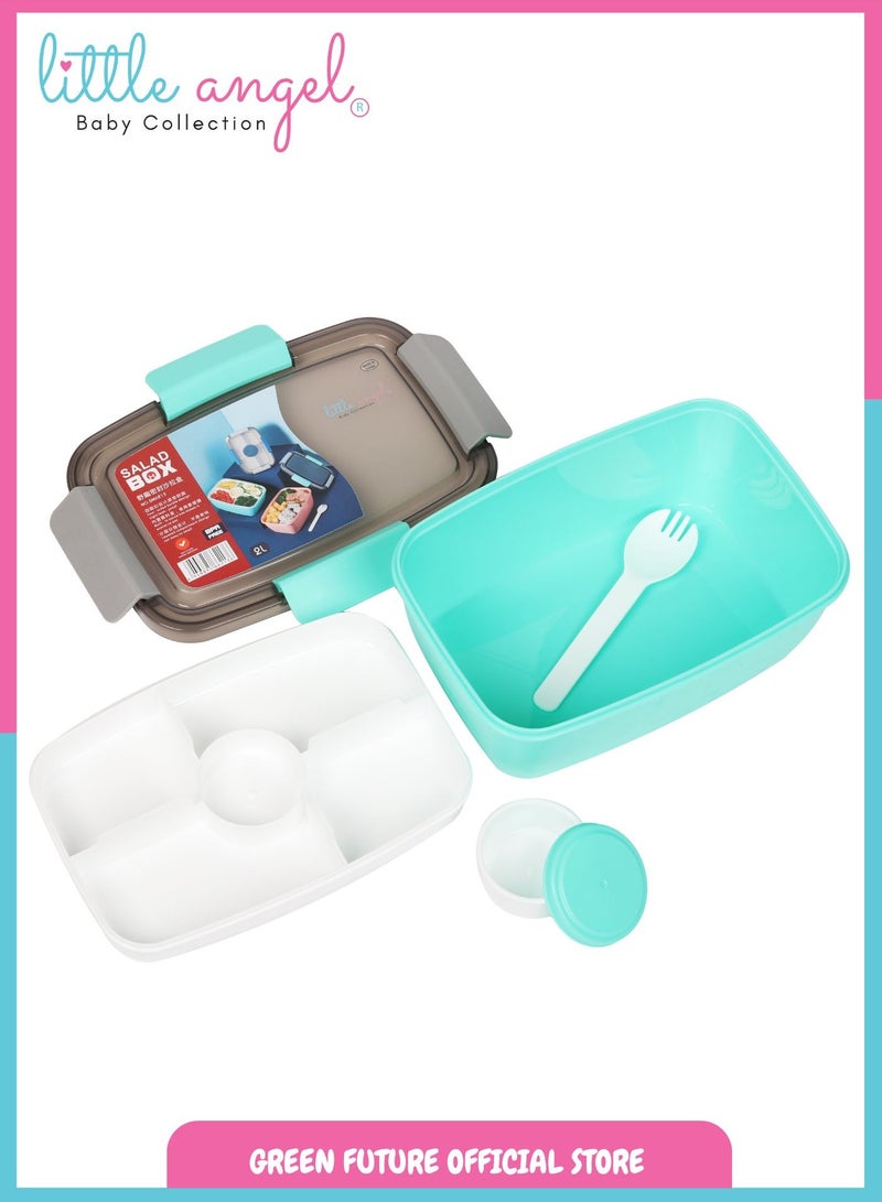 Little Angel Kids Bento Lunch Box 2000ml – Leak-Proof, Insulated, Eco-Friendly, with Compartments – Ideal for School & Travel - Image 2