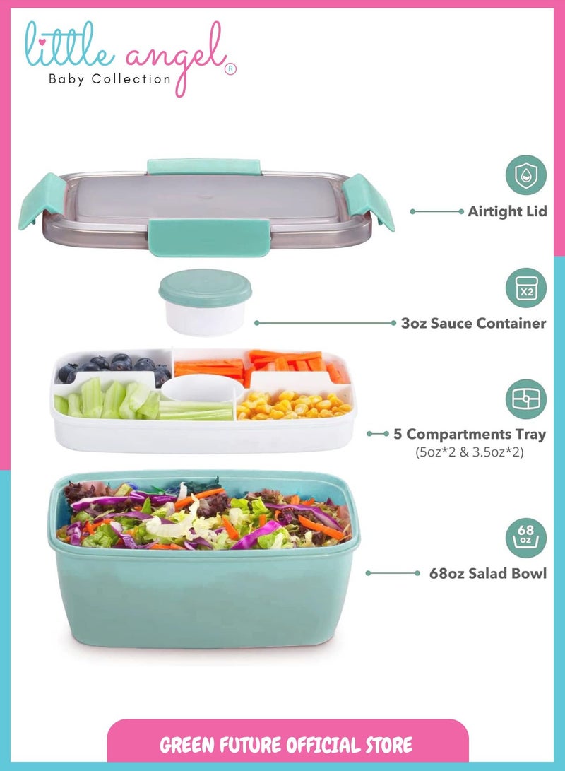 Little Angel Kids Bento Lunch Box 2000ml – Leak-Proof, Insulated, Eco-Friendly, with Compartments – Ideal for School & Travel - Image 4