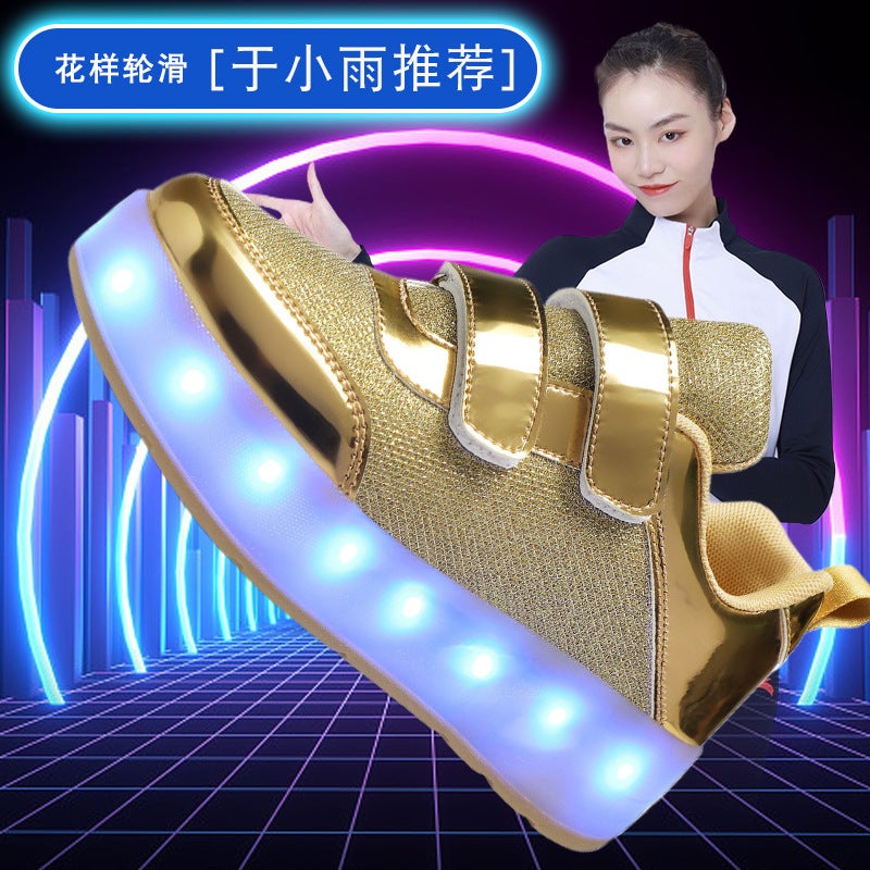 Maxidahu Pulley Heelys Shoes Skates Double Row Wheel Deformation Shoes Roller Skates Wheel Shoes - Image 5