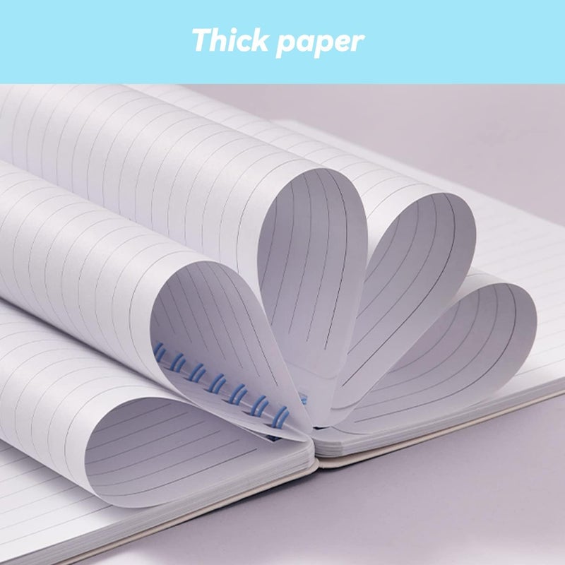 Excefore Spiral Notebooks, 4 Pack A5 College Ruled Paper, 8.3X5.9Inch Thick Plastic Hardcover Soft Cover Notebooks With Twin-Wire Binding, Portable 80 Sheets Lined Paper For Office Study And Notes, 4Color - Image 4