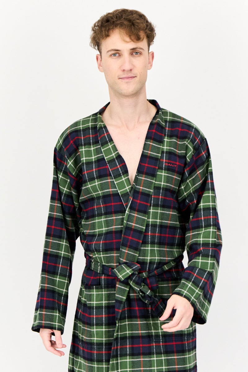 GANT Men Checkered Bathrobe, Multicolor - Image 2