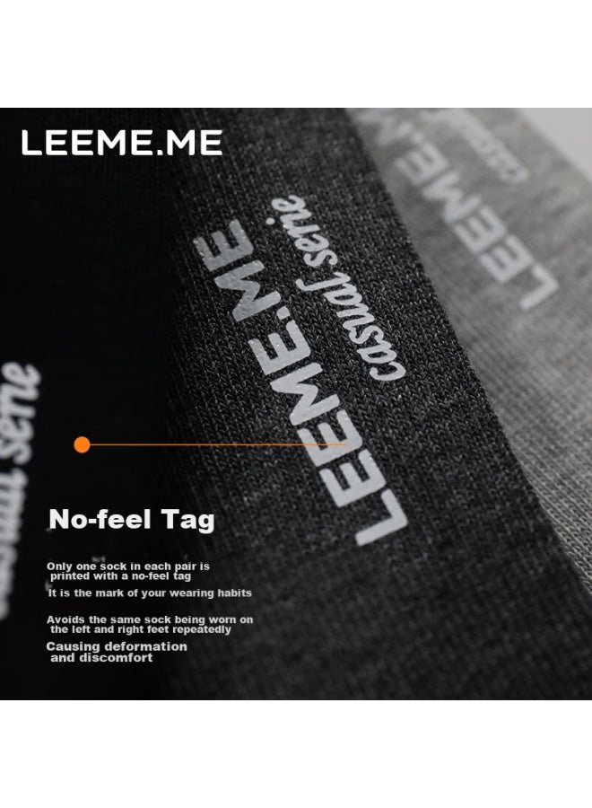 Leeme.me Li Mi Men's Socks [7a Antibacterial Spring New Arrival, Plain Knit Mid-calf Socks, Casual Socks, 5 White - Image 3