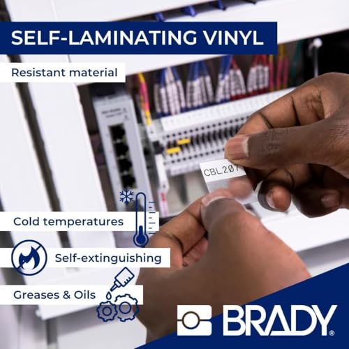 Brady Authentic (M4-51-427) Self-Laminating Vinyl Wrap Around Labels 2.5" H x 1" W Black on White, Clear, 110 Labels. for use with The BMP41, BMP51, and M511 Label Printers - Image 3