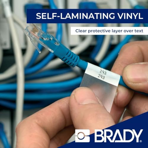 Brady Authentic (M4-51-427) Self-Laminating Vinyl Wrap Around Labels 2.5" H x 1" W Black on White, Clear, 110 Labels. for use with The BMP41, BMP51, and M511 Label Printers - Image 5