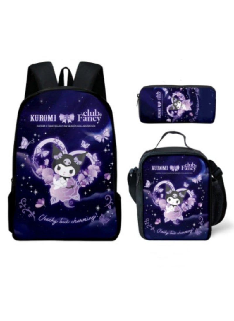 Generic - Cartoon anime backpack for primary and secondary school students, large capacity casual lightweight backpack, cartoon shoulder bag, pencil case, pencil case, and pencil case - Image 1