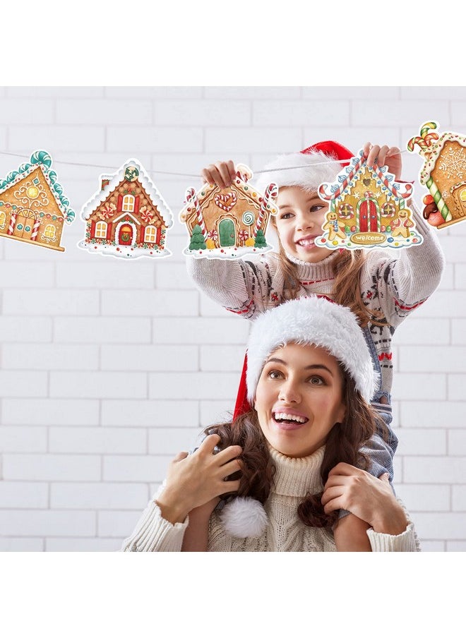 Spiareal Spiareal 45 Pcs Christmas Gingerbread House Cutouts Classroom Xmas Decorations Party Supplies Decor for Candy Theme School Bulletin Board Winter Holiday Decoration  - Image 5