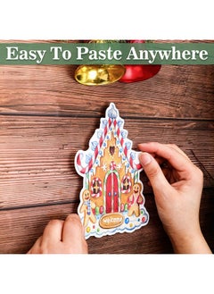 Spiareal Spiareal 45 Pcs Christmas Gingerbread House Cutouts Classroom Xmas Decorations Party Supplies Decor for Candy Theme School Bulletin Board Winter Holiday Decoration  - Image 4