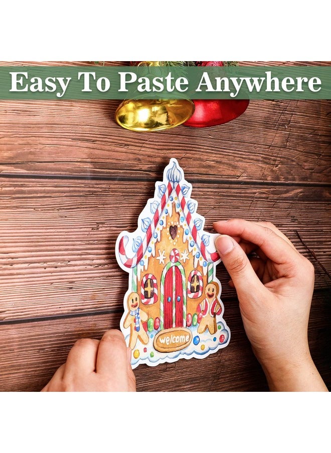 Spiareal Spiareal 45 Pcs Christmas Gingerbread House Cutouts Classroom Xmas Decorations Party Supplies Decor for Candy Theme School Bulletin Board Winter Holiday Decoration  - Image 4