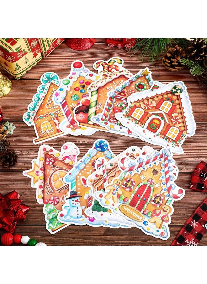 Spiareal Spiareal 45 Pcs Christmas Gingerbread House Cutouts Classroom Xmas Decorations Party Supplies Decor for Candy Theme School Bulletin Board Winter Holiday Decoration  - Image 3