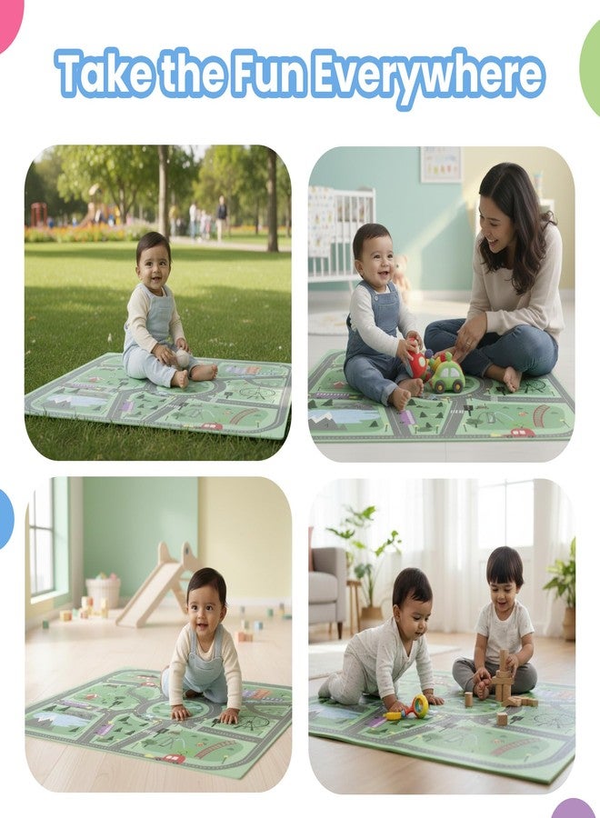 Nuluv Mini Drive Soft Foam Floor Mat for Babies & Kids, 9 Interlocking Puzzle Mat EVA Foam Tiles, Floor Mat for Crawling, Play & Learning, for Kids 6+ Months - Image 2