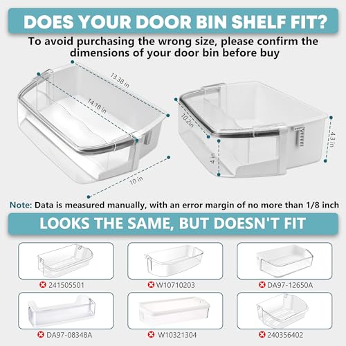 Fetechmate AAP73252202 AAP73252209 Refrigerator Right Door Bin Replacement Compatible with L-G Ken-more Elite Refrigerator Shelves Door Shelf Replace AAP73252201 AAP73252206 MEA62590401 AAP73252211 by Fetechmate - Image 2