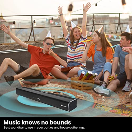 Portronics Sound Slick 5 80W Bluetooth Wireless Soundbar with LED Display, 3.5mm Aux-in, Supports USB, Optical Input Port, Remote Control(Black) - Image 5