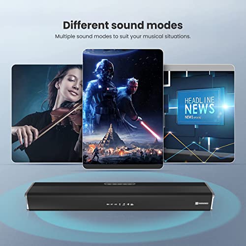 Portronics Sound Slick 5 80W Bluetooth Wireless Soundbar with LED Display, 3.5mm Aux-in, Supports USB, Optical Input Port, Remote Control(Black) - Image 3
