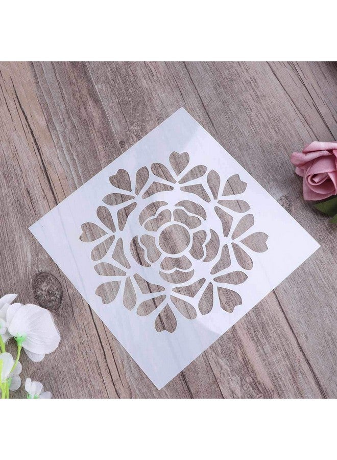 ROSENICE ROSENICE 4PC Spray Templates Retro Totem Reusable Stencils Set Cut Painting Stencil Floor Wall Tile Fabric Wood Stencils Elegant Flower Spray Template Mold Cake Decor Mold DIY Baking Tool  - Image 2