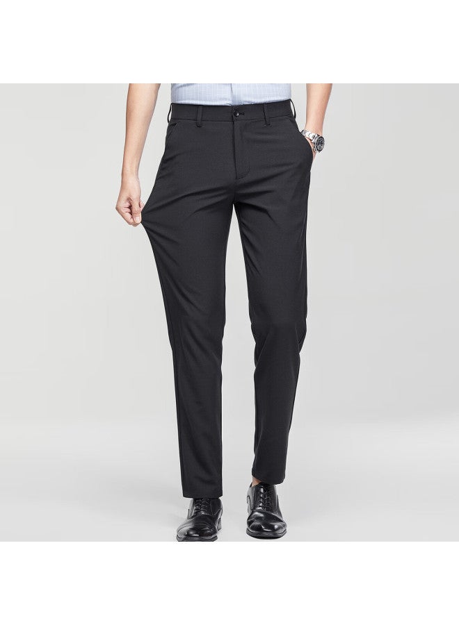 Firs Men's Casual Pants Summer Cool Breathable Micro-elastic Twill Smooth Drape Slim Fit Long Trousers - Image 5
