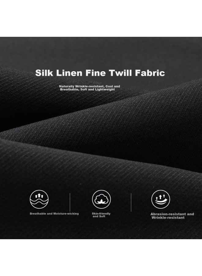 Firs Men's Casual Pants Summer Cool Breathable Micro-elastic Twill Smooth Drape Slim Fit Long Trousers - Image 1